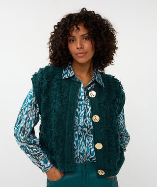 Cardigan Fringes Big Buttons