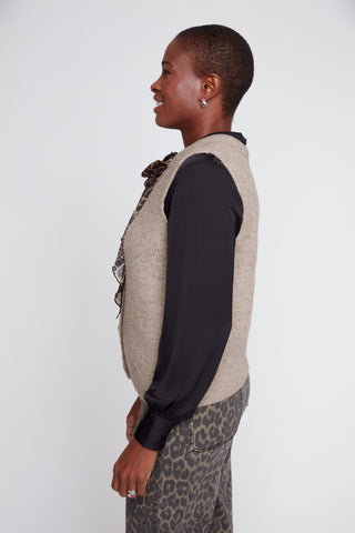 Leopard tie sweater vest