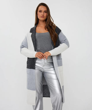 Sweater Longblocks Grey Metallic