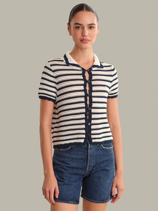Leilani collared button front cardi