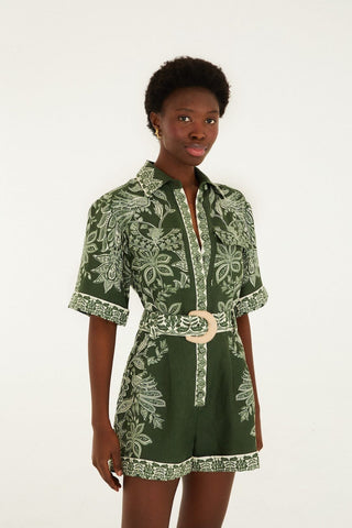 Miranda Dark Grn Romper