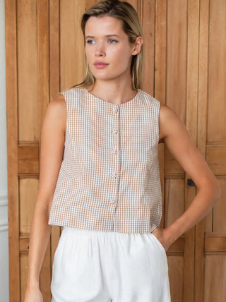 Button Front Wide Hem Top
