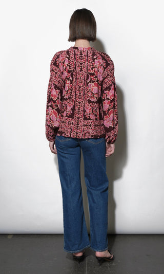 Hendrix Balloon Slv Blouse Maroon