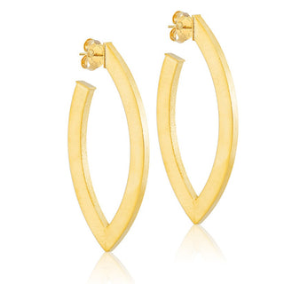 Alba Hoops Brushed 18K Gold Plated