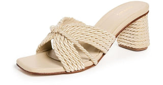 Myla Square-Toe Corded Block Heel