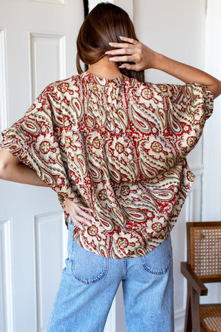 Mandarin Collar Top Batik