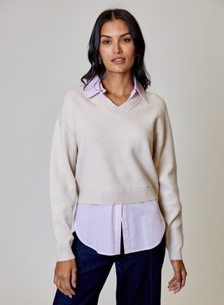 Stripe Two Fer Sweater