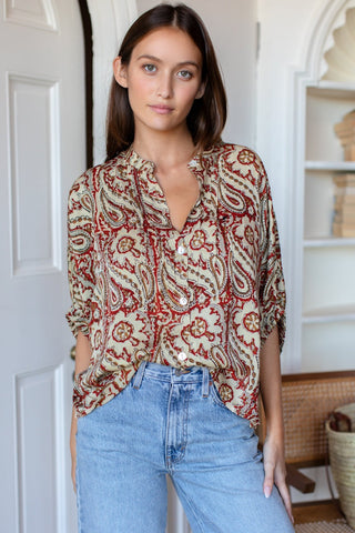 Mandarin Collar Top Batik