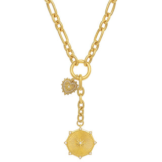 Linden Toggle Chain Medallion Lariat Necklace