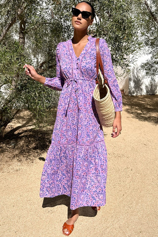 Frances 4 V Dress Violet Wildflower