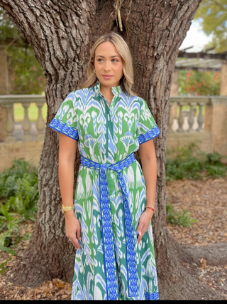 Sydney Shirtdress IKAT GREEN