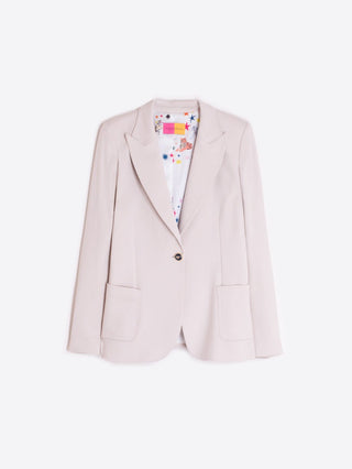Beige Blazer w/ Illustrated Lining