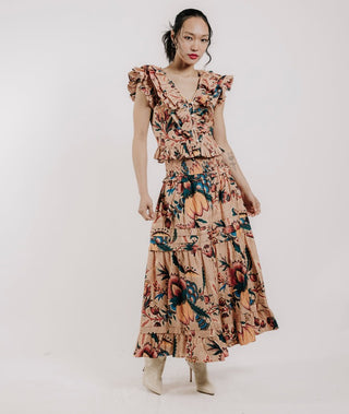 Carmella Top Aster Harvest Print