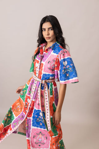 Melody Scarf Print Dress - Multi