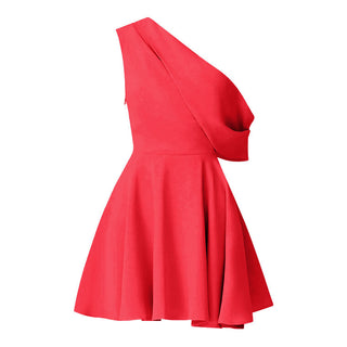 Elinor One Shoulder Mini Dress Red