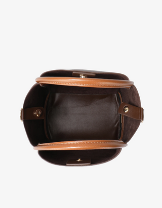 Hollace Mini Tote Contrast Piping Es/Brown