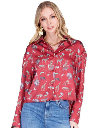 Crop Blouse Red Safari