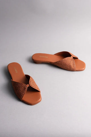 Serene Square Toe Woven Flat