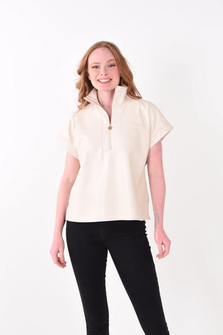 Poppy pullover Sandshell Vegan Leather