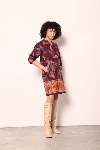 Freya  Dress Flora Wine