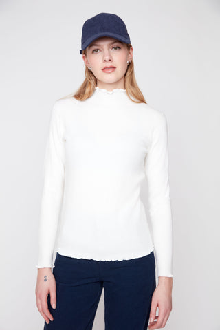 Lettuce Hem Long Sleeve Knit