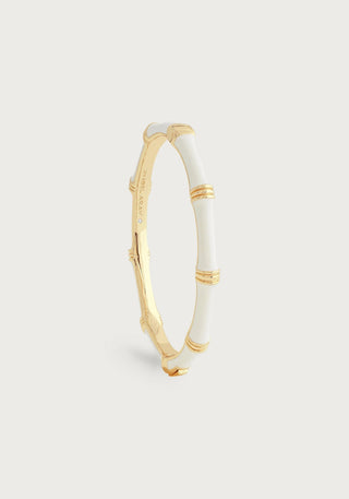 Bamboo Enameled Hinged Bangle - bamboo enameled hinged bangle