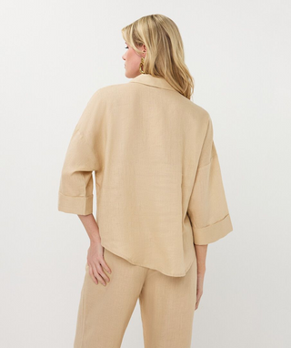 Blouse Turn up Linen