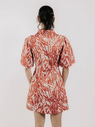 Marta Mini Dress Terracotta Zebra