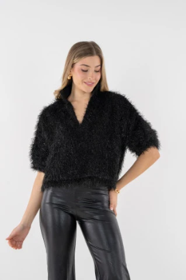 Estelle Top Black Tie