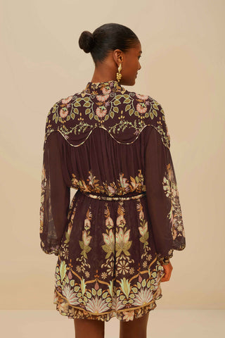 Bella Burgundy Knotted Neckline Mini Dress