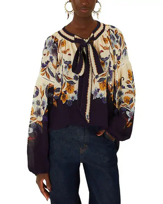 Golden Nature Navy Blue Blouse