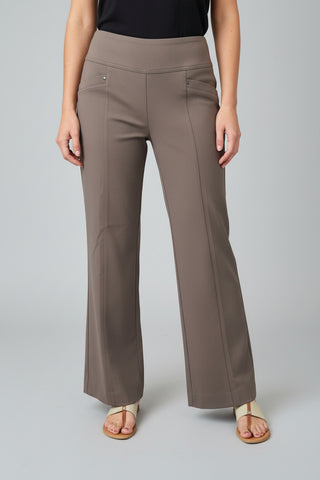 Control stretch wide leg w/faux pocket