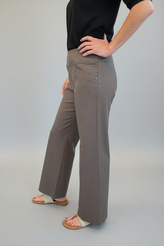 Control stretch wide leg w/faux pocket