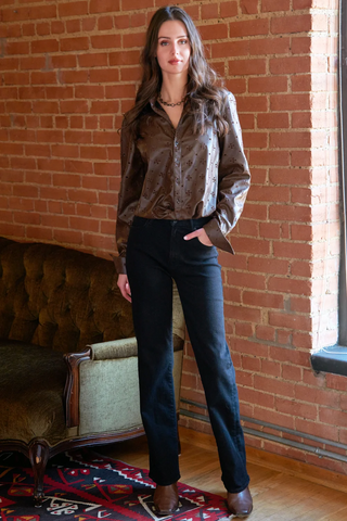 Moxie Shirt Embroidered Vegan Leather