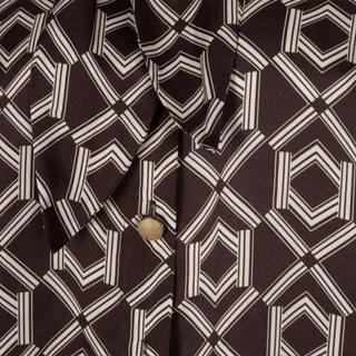 long/slv bow blouse-cacao print