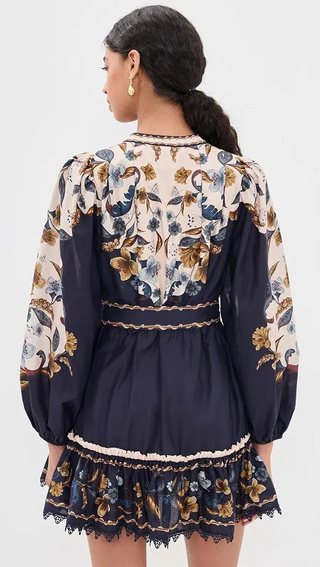 Golden Nature Navy Blue Mini Dress
