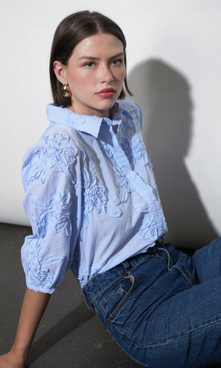 Elanor Stripe puff blue