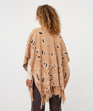 Poncho print-sand