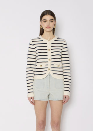 Cardigan Rayures A Poches Navy Stripe