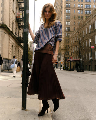 Estelle Pleated Skirt Mocha