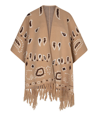 Poncho print-sand