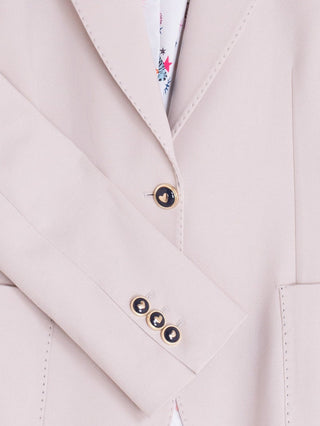Beige Blazer w/ Illustrated Lining