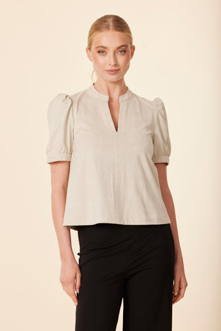 Faux Suede slv top