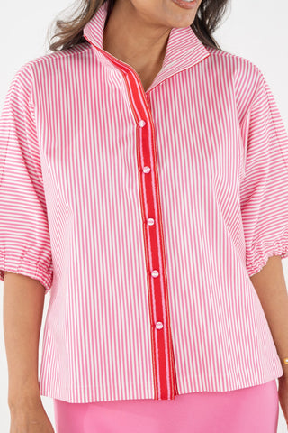 Bonny Top Pink Carnation Stripe