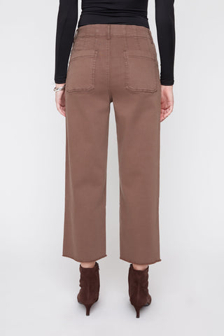 Patch Pocket Raw Hem Pant Chocolate