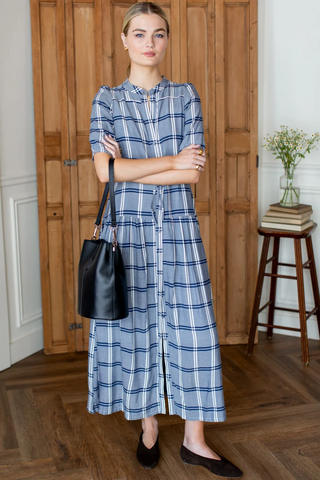Lucy Basque Dress Skye Plaid