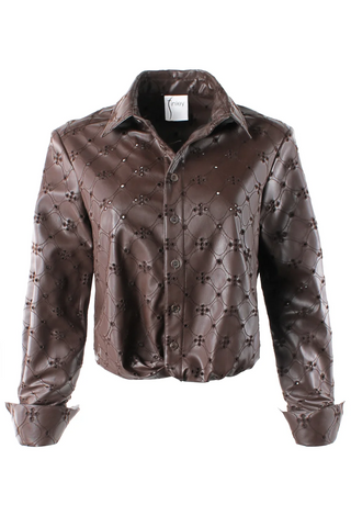 Moxie Shirt Embroidered Vegan Leather