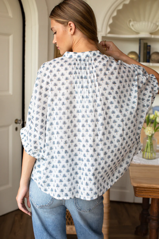 Mandarin Collar Top Cleo Organic