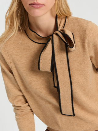 Black and Bow Beige Sweater