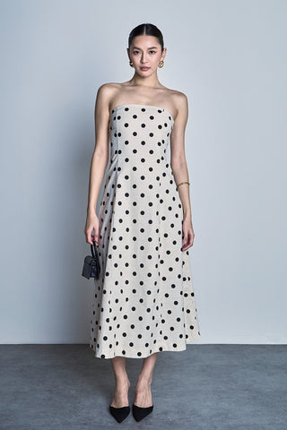 Polka Dot Linen Strapless Dress – Monkee's of Biltmore